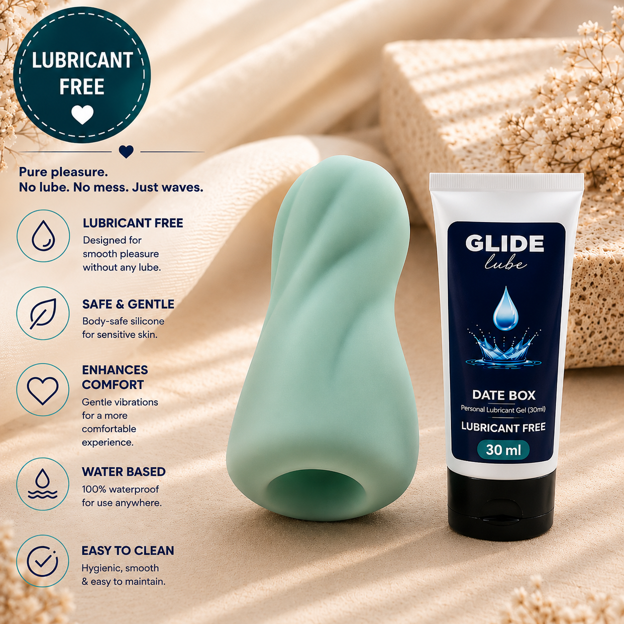 Velvet Sleeve Silicone Men's Massager